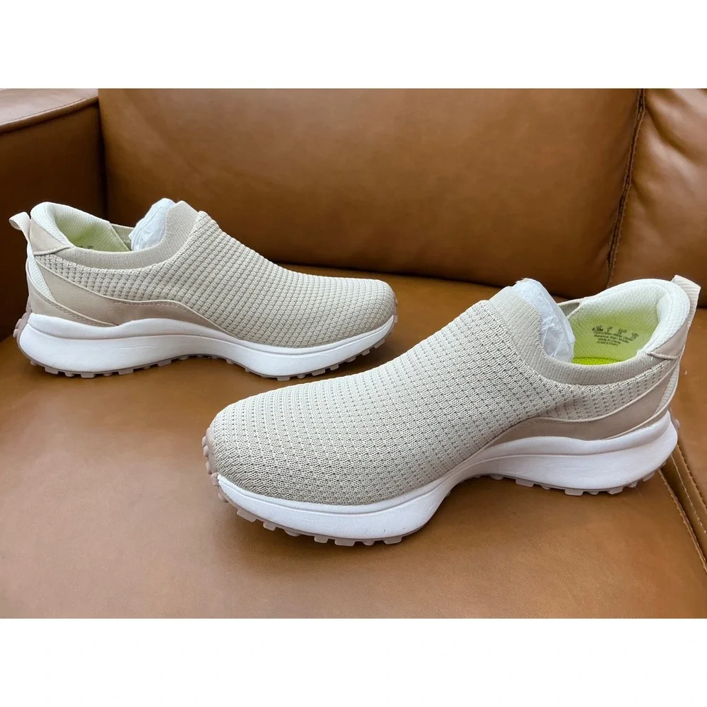 Ryka Jumpstart Walking Shoe Womens 8.5 Terra Taupe Slip On Sneaker